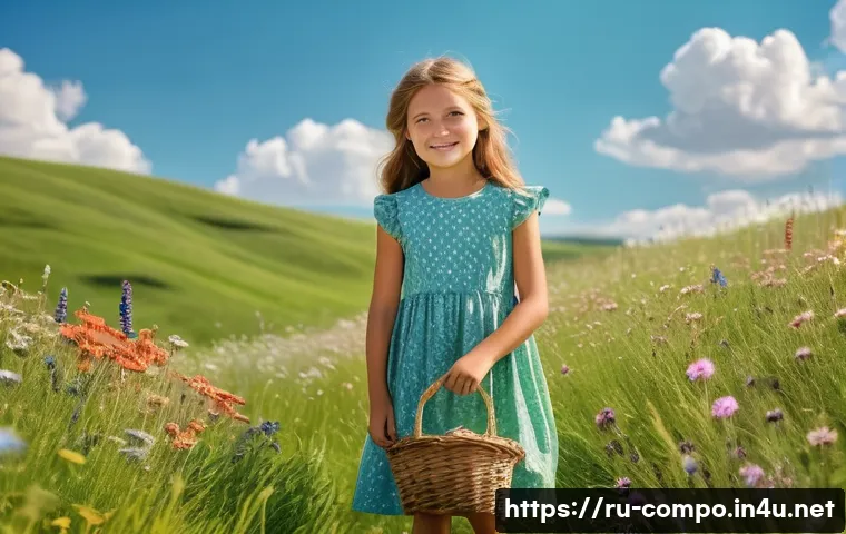 작곡가의 자격 취득 후 진로 - **Prompt:** A young girl, around 7 years old, with bright, curious eyes and rosy cheeks, wearing a c...